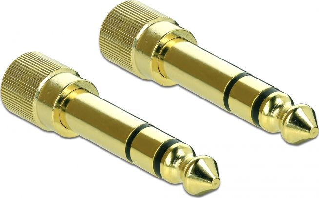 Adapter audio Delock 65983, Jack 3.5mm në 6.3mm, i artë