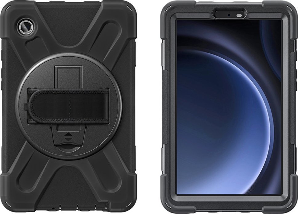 Mbulesë tablet 4smarts Rugged Case Grip për Samsung Galaxy Tab A9, kundër rënies, kundër goditjeve, e zezë
