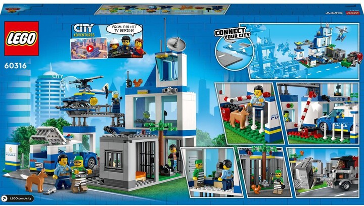 Set lodër LEGO City 60316 Police Station, 668 pjesë