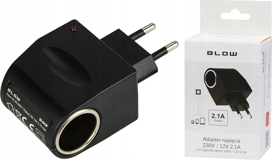 Adaptor energjie për veturë BLOW 96-843, shpërndarës me shumë porta, i zi