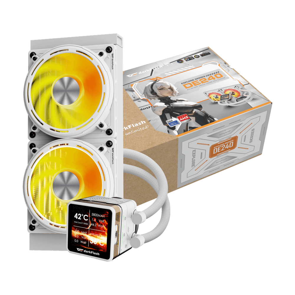 Ftohës Darkflash DE240 AIO Liquid Cooler, 240mm, i bardhë