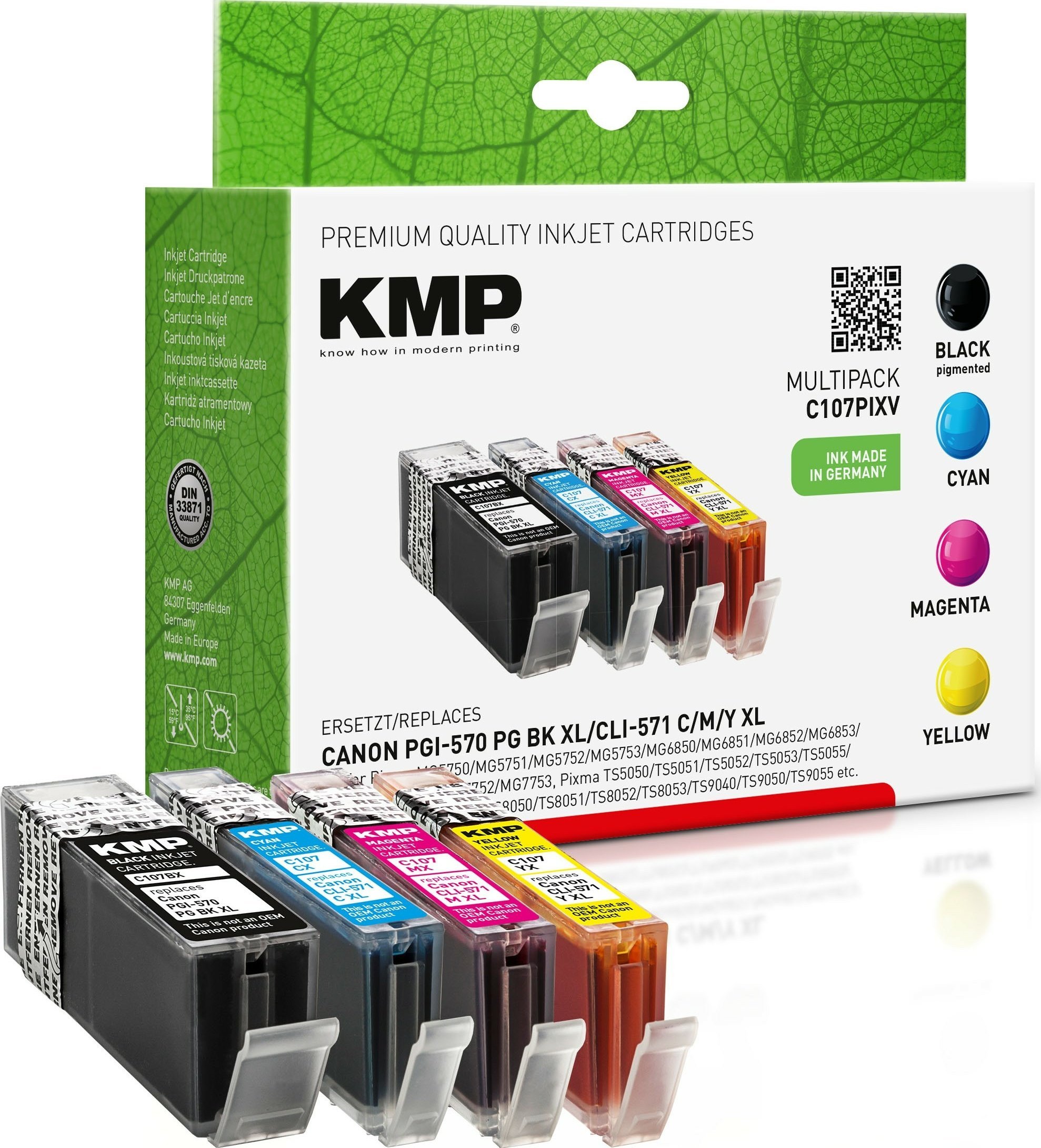 Set bojërash printeri KMP C107PIXV, pigment, 4 ngjyra