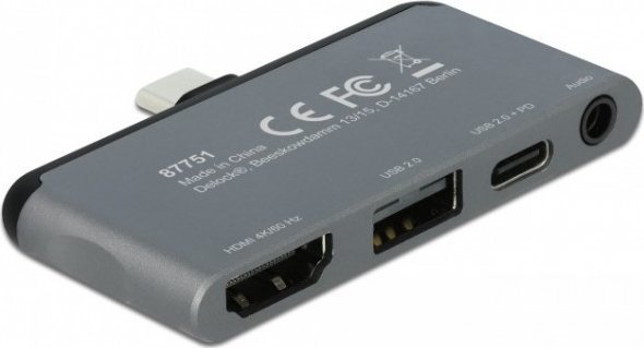 Docking station DeLOCK Mini 87751, USB C, HDMI 4K 60Hz, gri