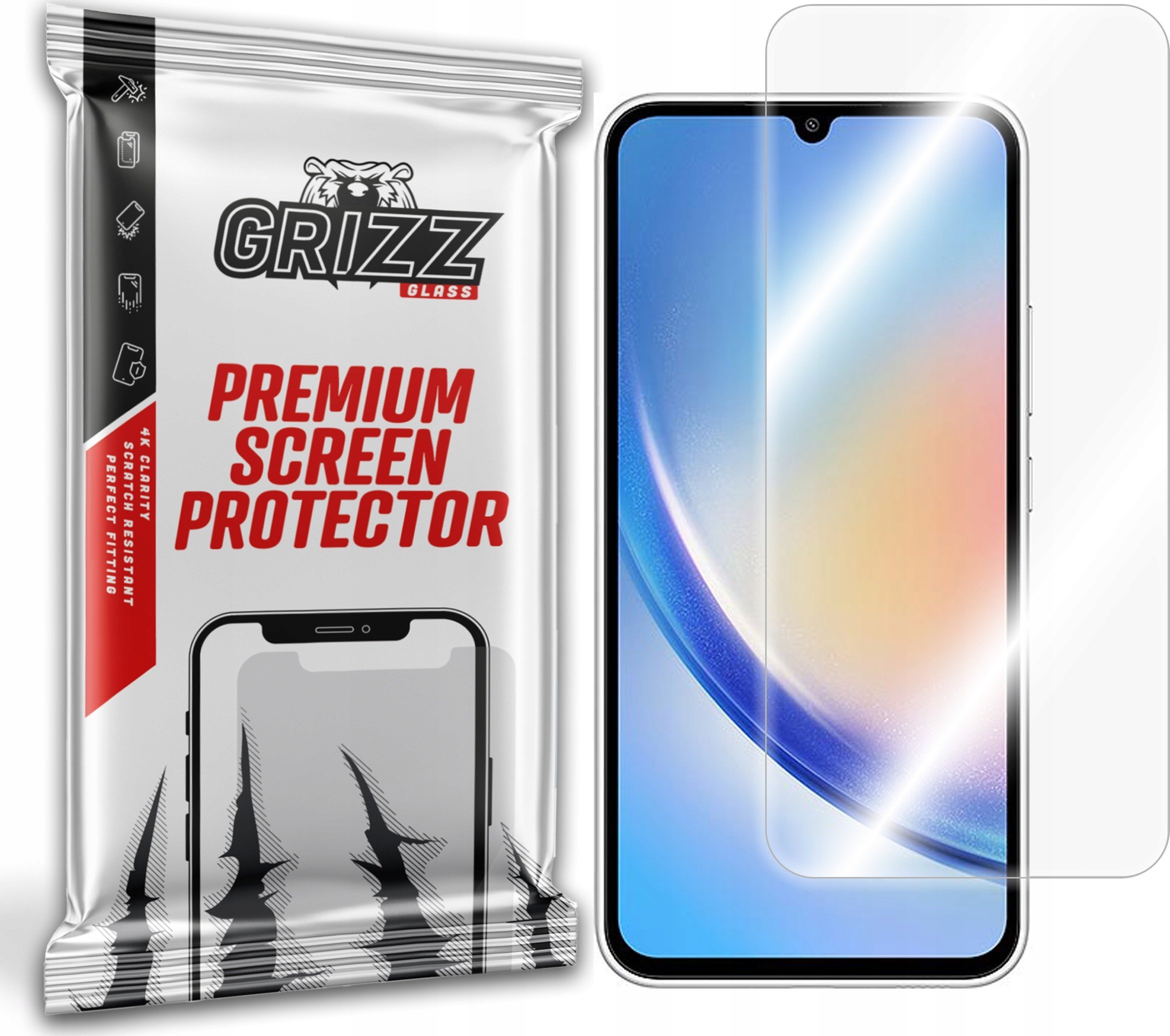 Xham mbrojtës GrizzGlass HybridGlass Samsung Galaxy A34, hibrid, transparencë e lartë