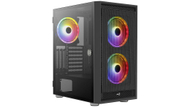 Kuti kompjuteri Aerocool Graphite FRGB, mid tower, panel xhami i temperuar, e zezë