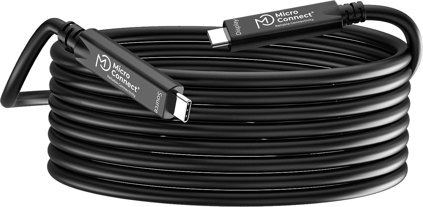 Kabllo USB C Microconnect, USB C në USB C, 15m, e zezë