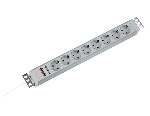 Shirit rryme Bachmann, 8x Schuko, kabllo 2m, gri