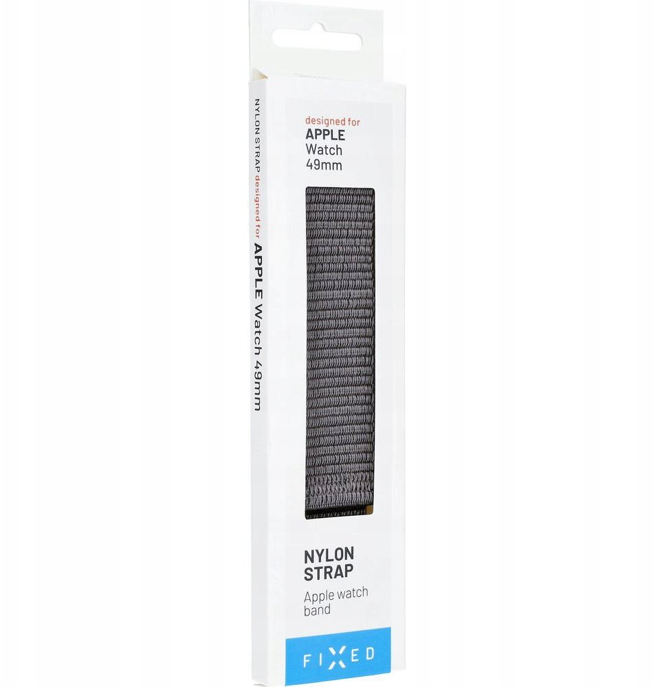 Rrip ore FIXED Nylon Sporty për Apple Watch Ultra 49mm, mbyllje velcro, gri e errët