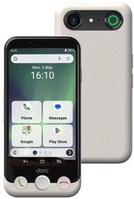 Telefoni Doro Aurora A10, 4.5", 4GB 64GB, dual SIM, i zi e bardhë