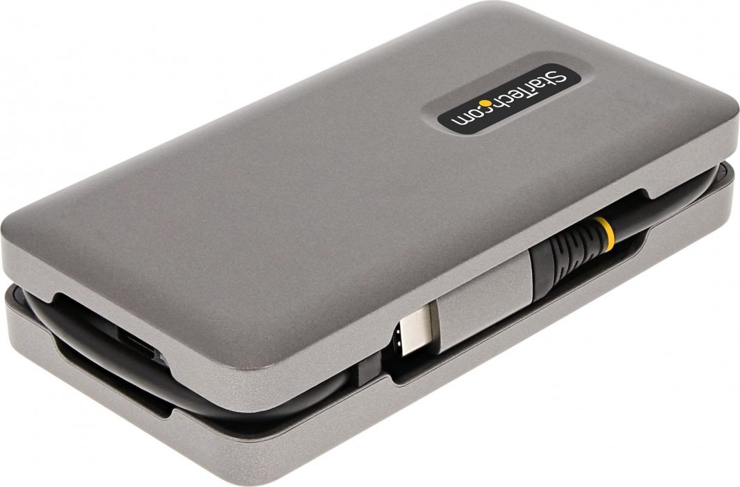 Adapter USB C StarTech.com, Multiport, 4K 60Hz, Power Delivery 100W, gri