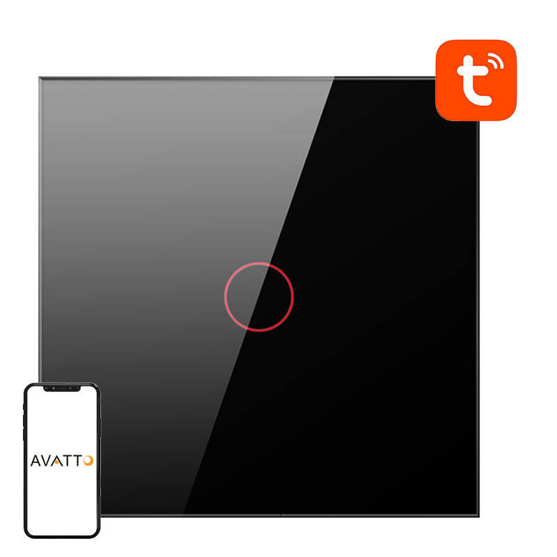 Çelës inteligjent dritash Avatto TS02-EU-B1, WiFi, 1 kanal, i zi
