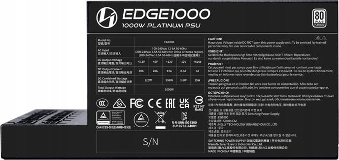 Burim energjie Lian Li EDGE EG1000 ATX 3.0, 1000W