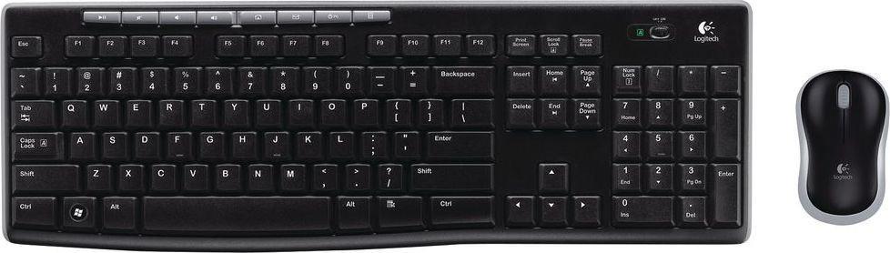 [OUTLET] Set tastierë dhe maus Logitech MK270, wireless, me nano USB, i zi