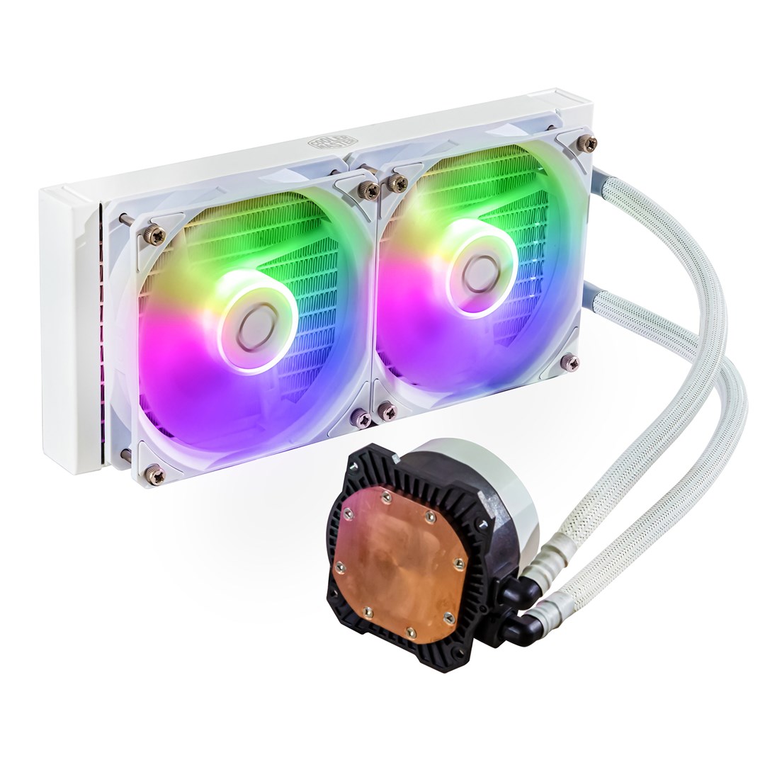 Ftohës me ujë Cooler Master MasterLiquid 240L Core ARGB, 12 cm, i bardhë
