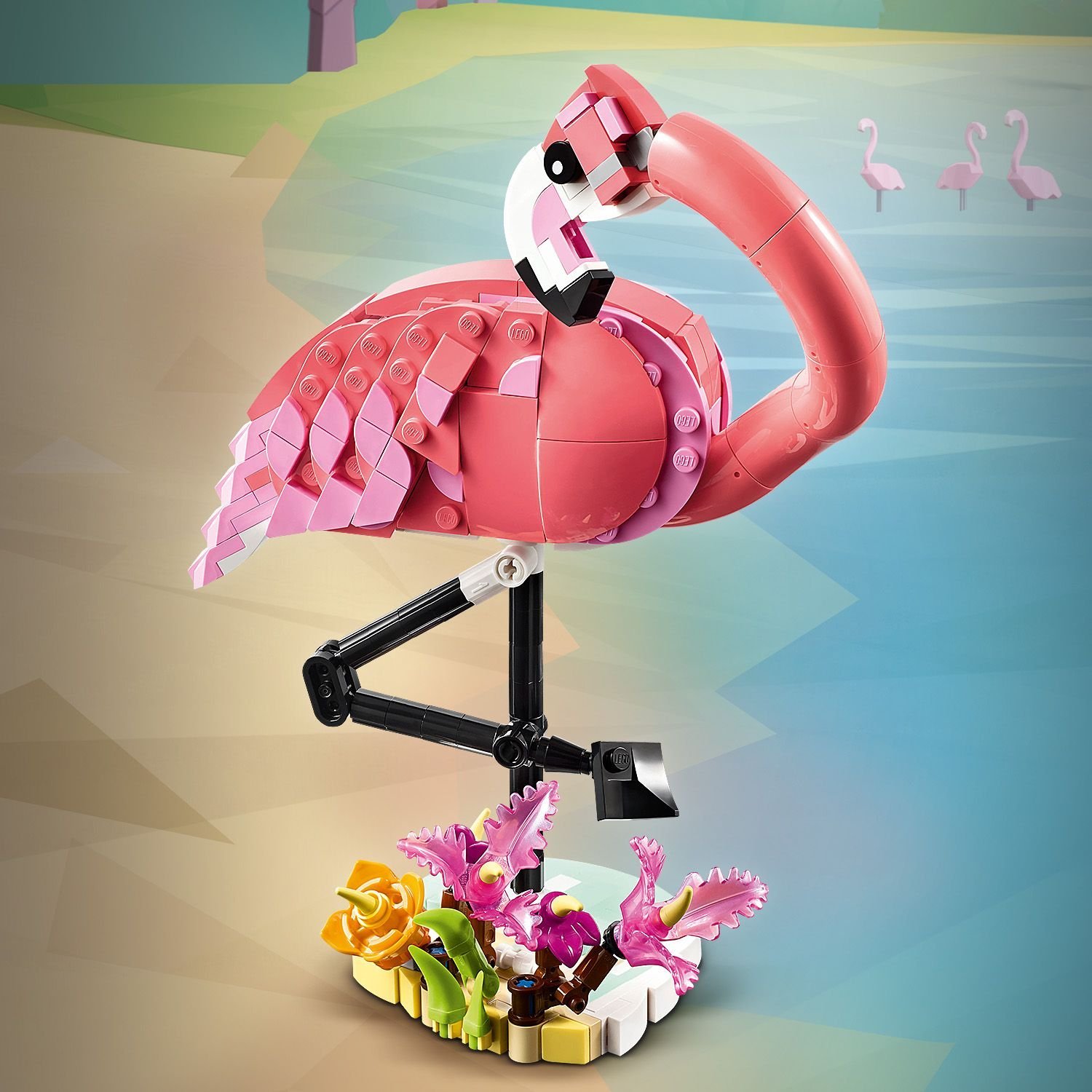 Set LEGO Creator Wild Animals Pink Flamingo, 3 në 1, shumëngjyrësh