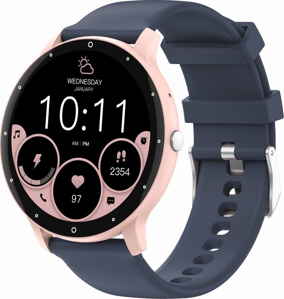 Паметен часовник Gravity GT1 7 Pro, екран 1.39\", Bluetooth 5.2, црна