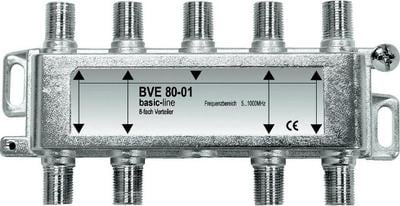 Ndarës antene Axing BVE 80-01, 1 në 8, 5-1000 MHz, i argjendtë
