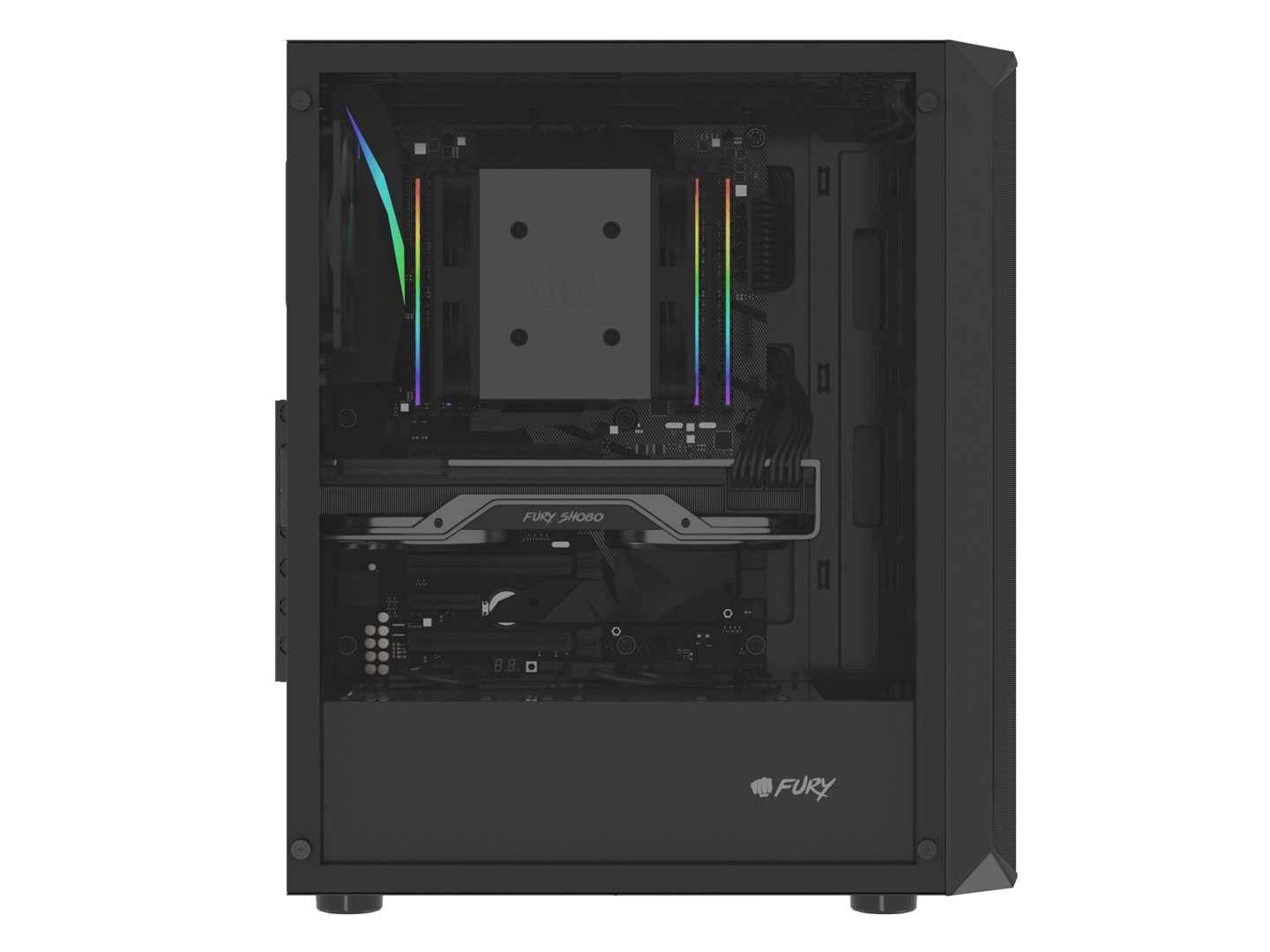 Kuti kompjuterike Fury Shobo SH4F, ATX, 4x120mm PWM, xham i temperuar