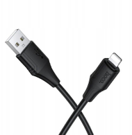 Kabllo USB Hoco X124 Silicone, USB A në Lightning, 1m, 2.4A, e zezë