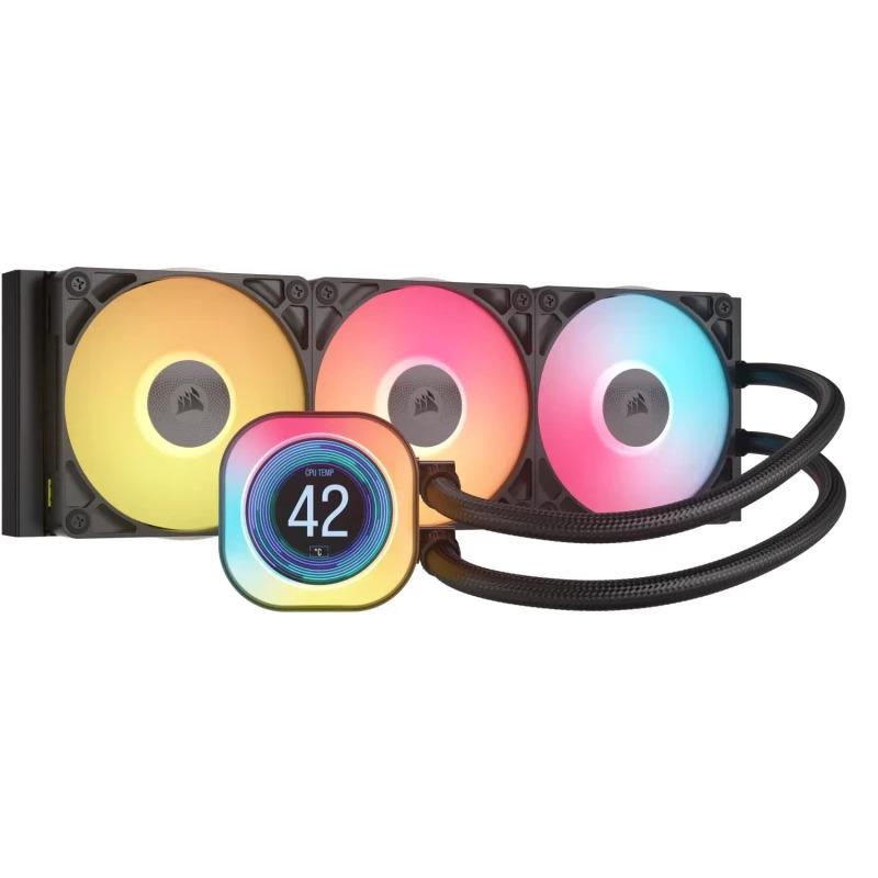 Ftohës ujor CPU Corsair iCUE LINK TITAN 360 RX LCD, 360mm, RGB, i zi