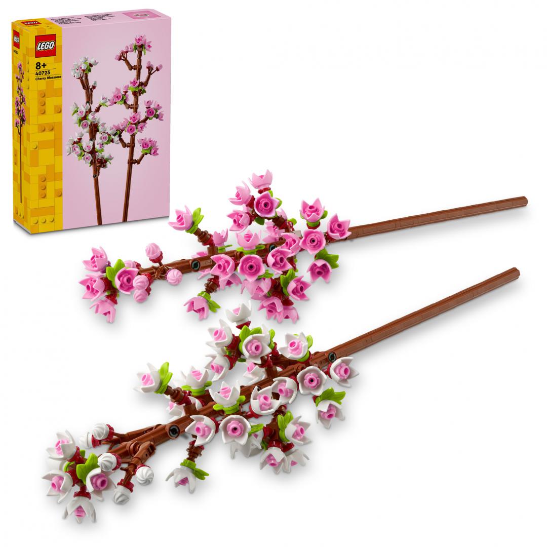 Set LEGO Ideas Cherry Blossoms 40725, dekor lulesh, 430 pjesë, rozë