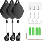 Set mbajtësish kabllo VR Strado, 3 copa, për tavan, i zi