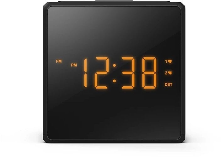 Радио-часовник Philips TAR4500, двоен аларм, USB-C порта за полнење, црна