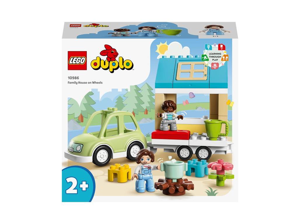 Set lodër LEGO Duplo Town 10986 Family House on Wheels, 31 pjesë, për fëmijë 2+