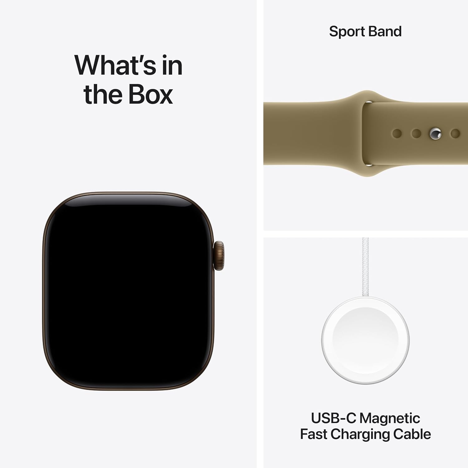 Apple Watch S12 GPS 46mm Dark Bronze Aluminium Case with Olive Sport Band, M/L