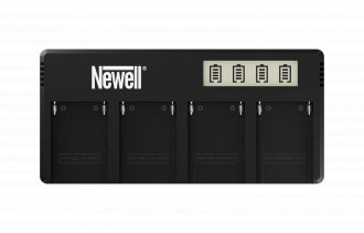 Karikues baterish Newell DF-4CH, 4 kanale, për bateri NP-F960 NP-F970, i zi