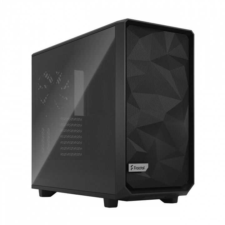 Fractal Design Meshify 2 Black TG Light Tint компјутерска кутија, со стаклен страничен панел, црна