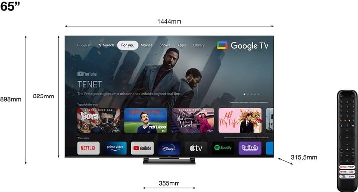 Televizor TCL 65C745 - 65" (164cm), 4K UHD, titan
