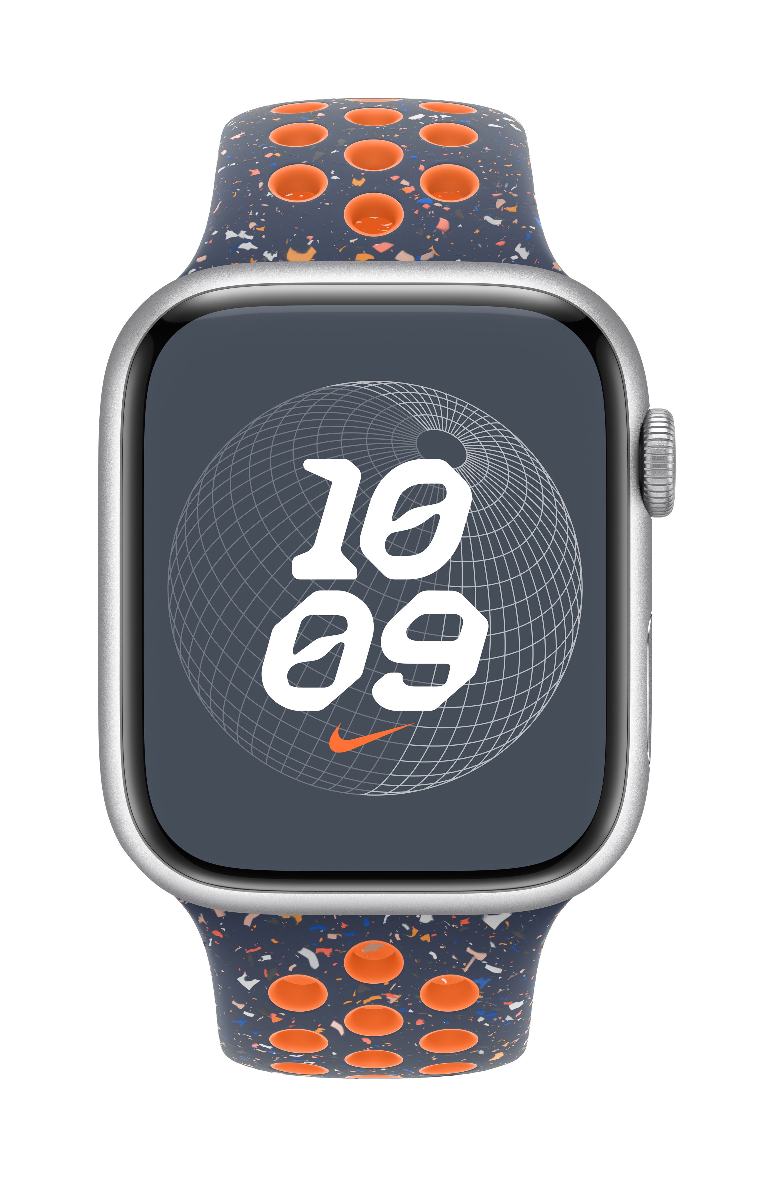 Apple Watch 45mm Nike Band, Blue Flame Nike Sport Band - S/M