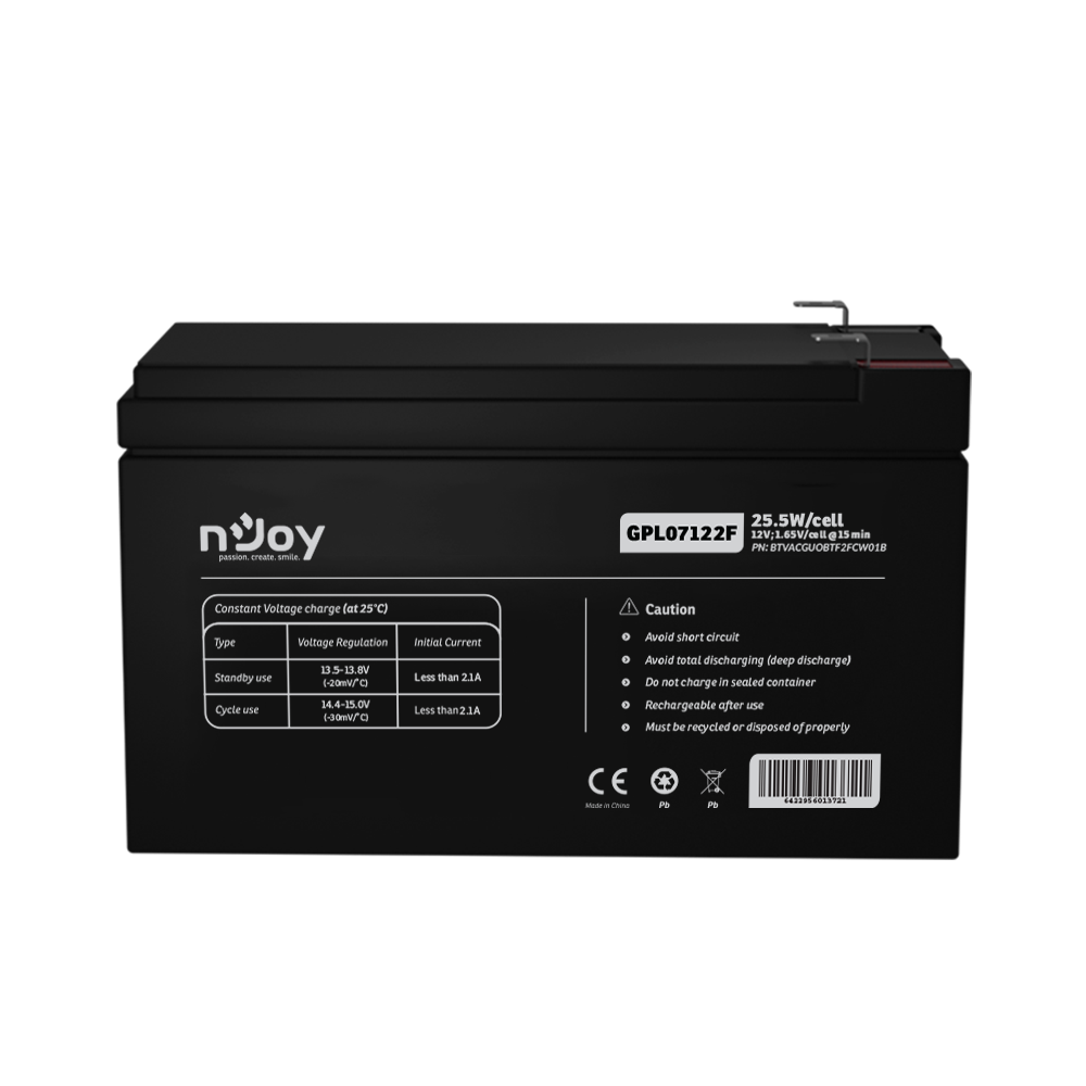 Bateri NJoy GPL07122F, 12V, 7Ah, gri