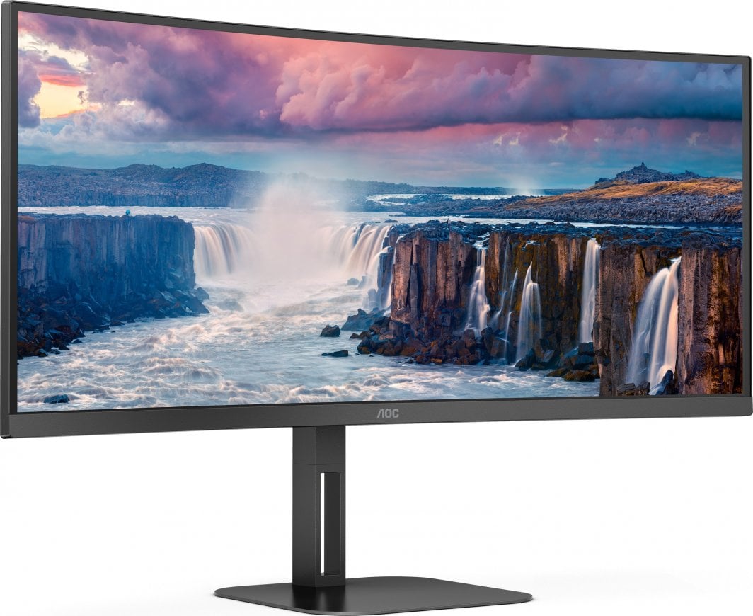 Monitor AOC CU34V5C/BK, 34'', 100Hz, 3440 x 1440 (UWQHD), VA, Class G, i zi