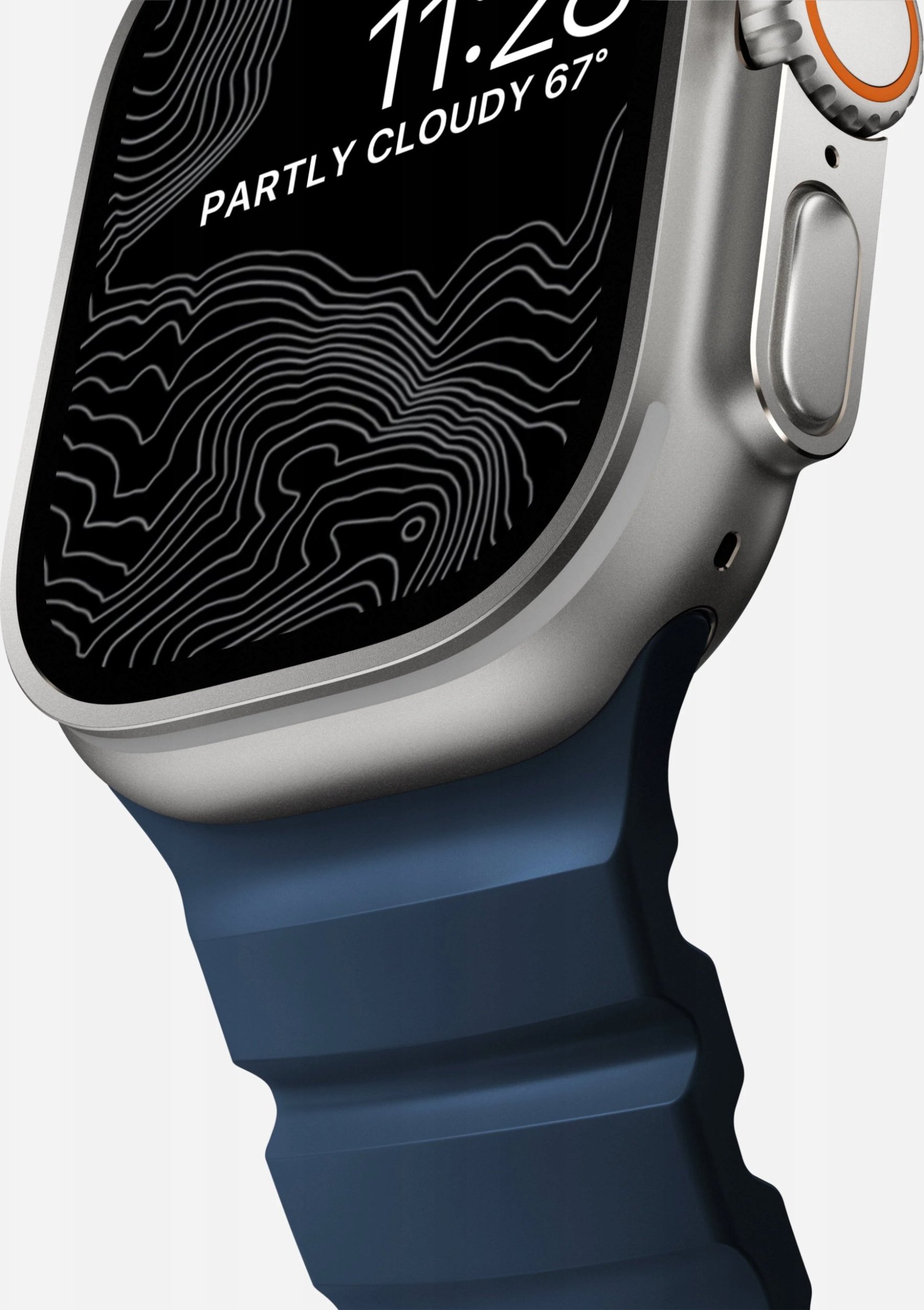Rrip sportiv për Apple Watch Rocky Point Atlantic, 46mm 49mm, gome FKM, titanium natyral