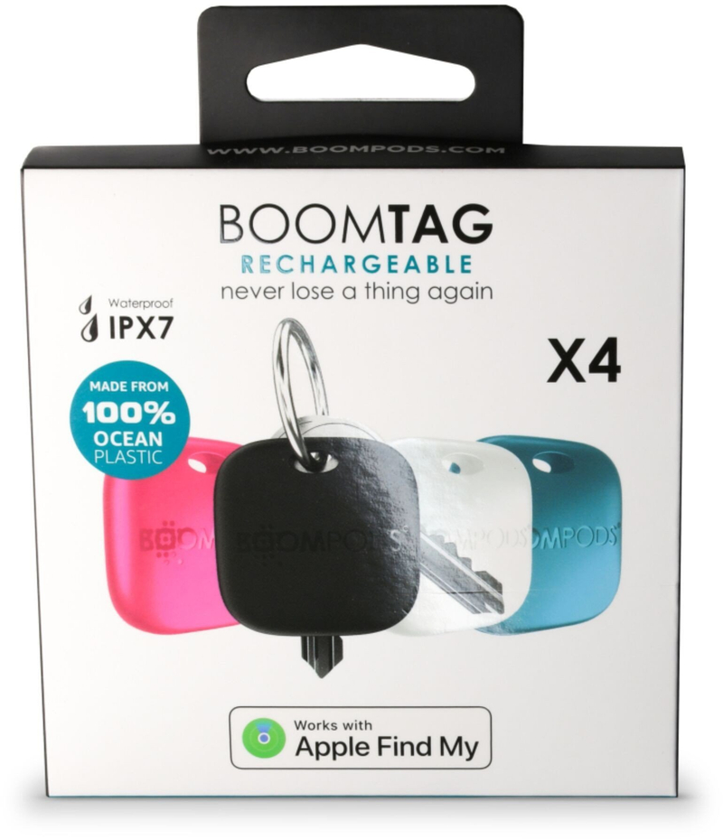 GPS lokator Boompods Boomtag, 4 copë, Bluetooth, i papërshkueshëm nga uji, shumëngjyrësh