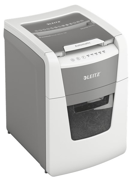 Shredder dokumentesh Leitz Small Office 100, auto 100 fletë, P-4, gri e bardhë
