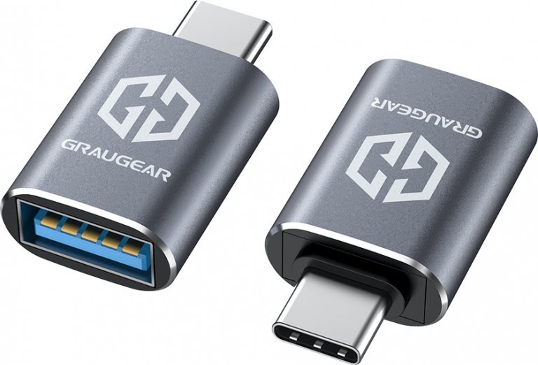 Adapter USB Graugear USB 3.2 Gen2, Type A në Type C, 10 Gbit/s, gri
