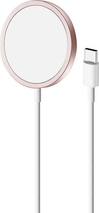 Ngarkues wireless Puro Magnetic Charger, 15W, USB C, rozë