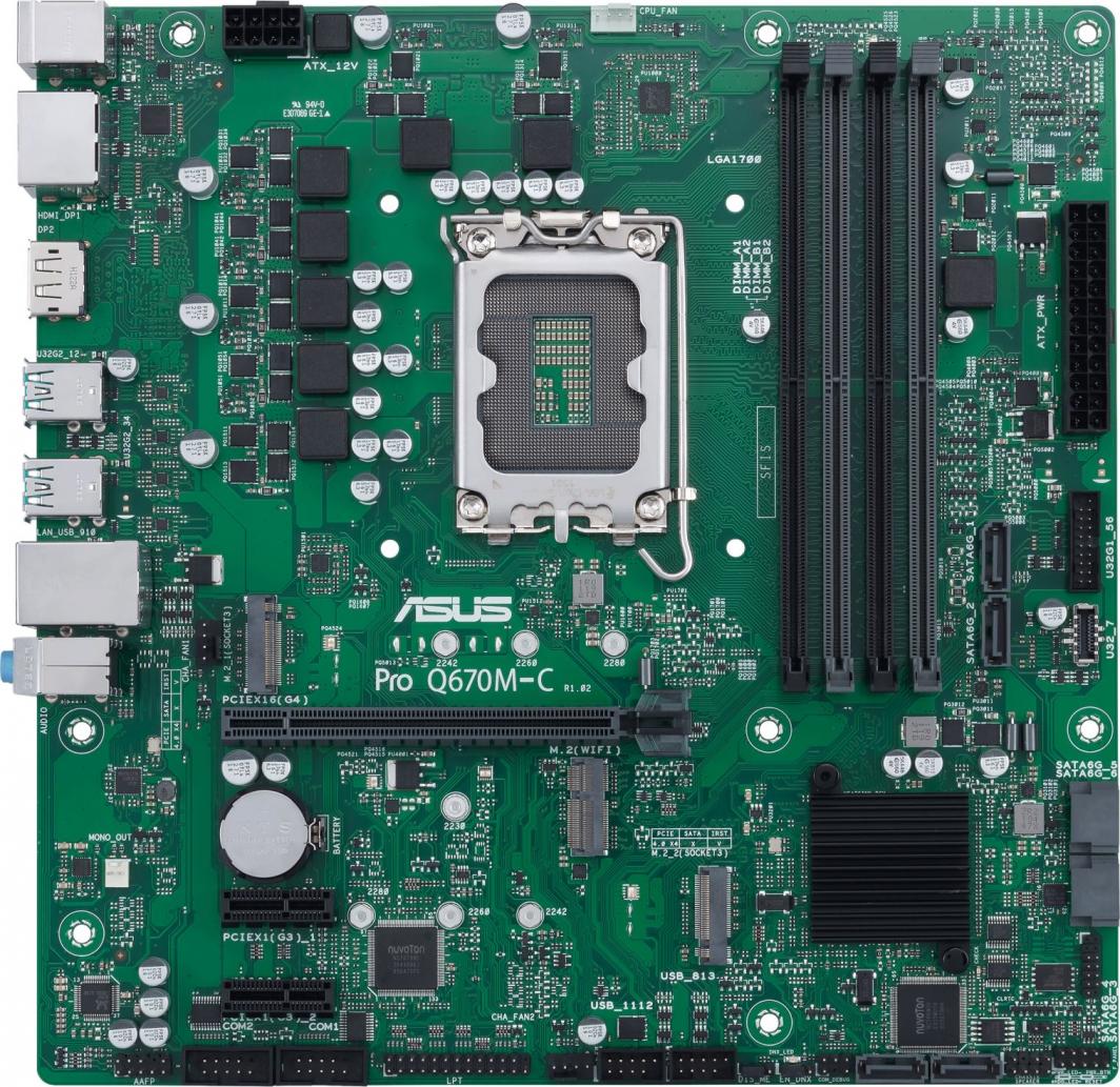 Pllakë amë Asus Pro Q670M-C-CSM, DDR5, PCIe 4.0, i zi