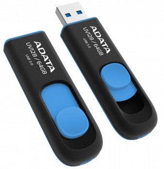 USB Flash ADATA UV128 64GB, i zi / i kaltër