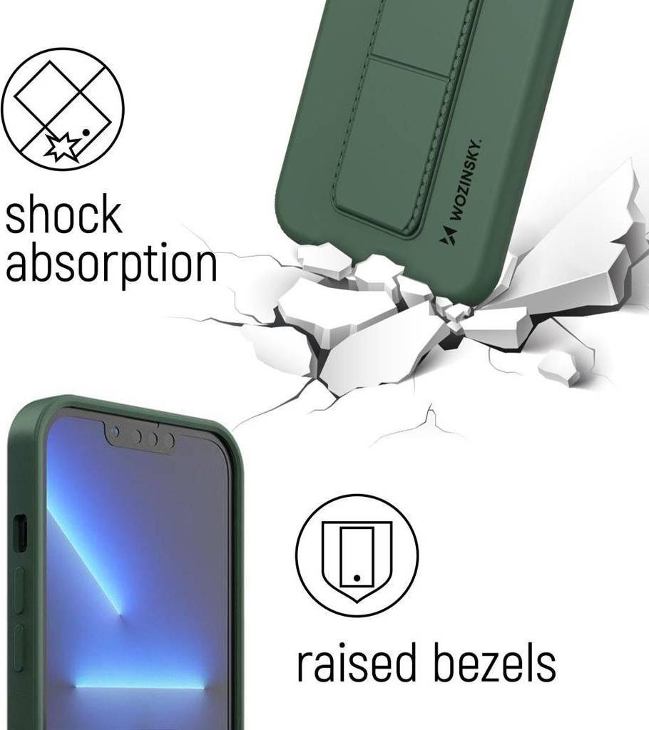 Mbulesë silikoni Wozinsky Kickstand Case për Samsung Galaxy S22+, me qëndrim, e kuqe