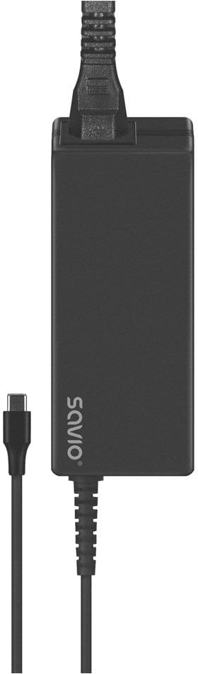 Karikues universal Savio ZA-01, AC, për laptop dhe smartphone, i zi