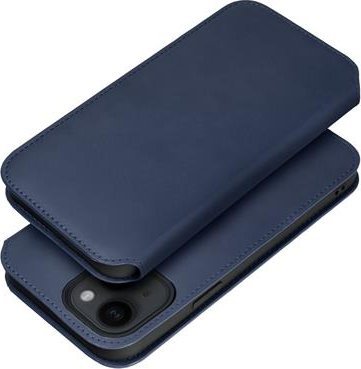 Këllëf me kapak Futera Dual Pocket për Samsung Galaxy S24 Plus, me xhepa për karta, mbyllje magnetike, blu navy