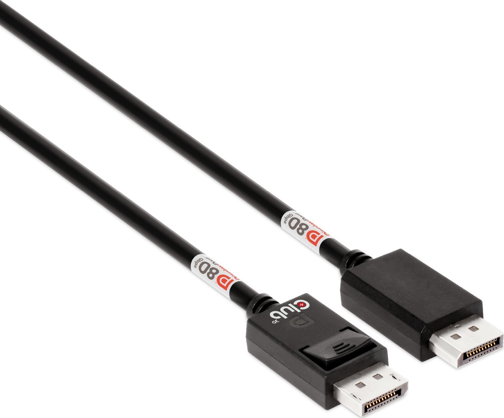 Kabllo DisplayPort Club 3D CAC-xxx, 1.6m, DP 2.1 Bi-Directional, e zezë