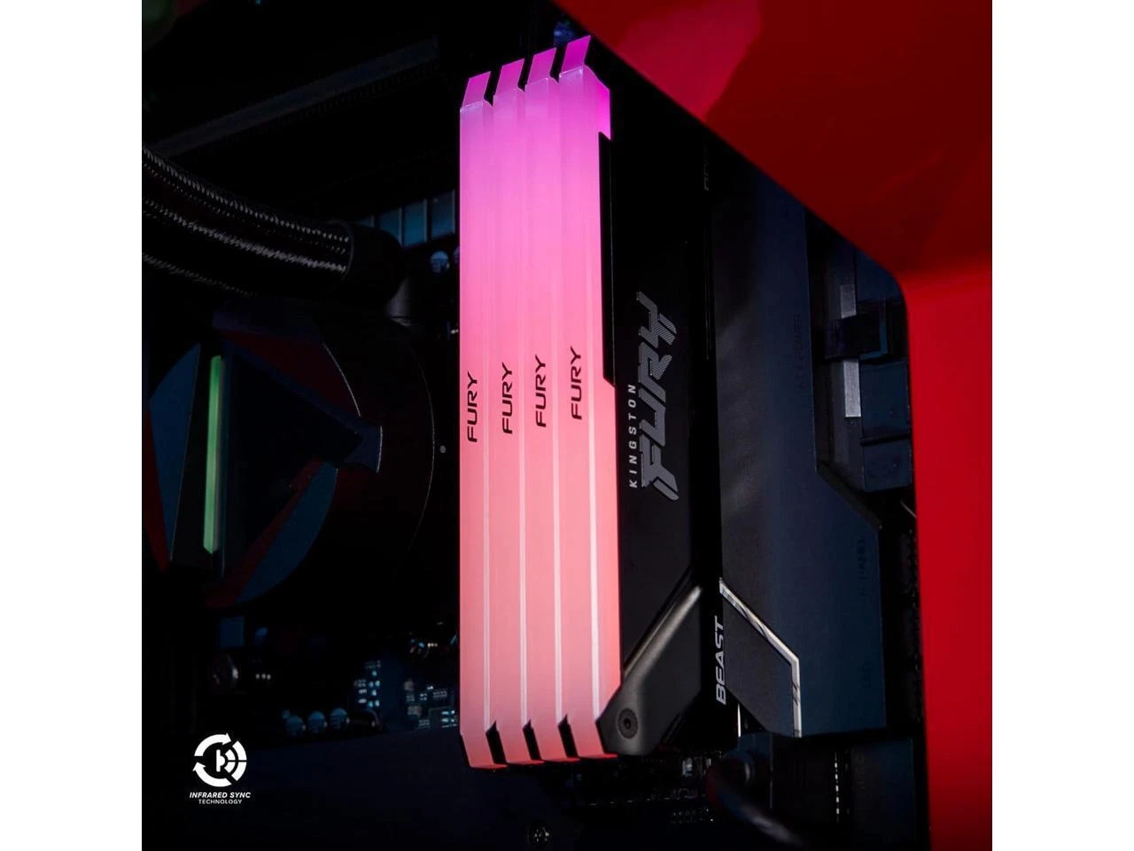 RAM desktop Kingston FURY Beast 32GB 2x16GB, DDR4 3600MT/s CL18
