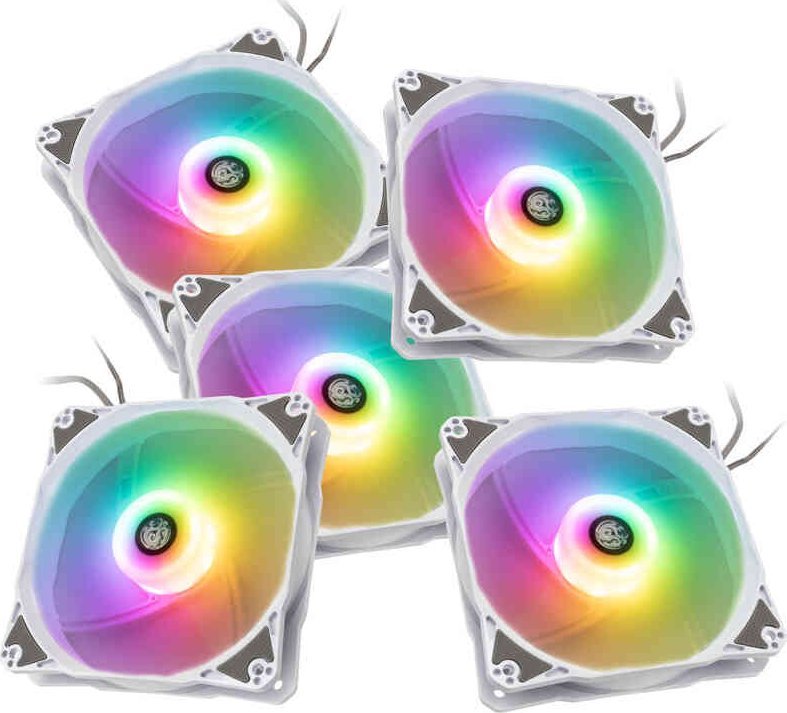 Ventilator kompjuteri BitsPower Notos 120, Digital RGB, set 5 copë, i bardhë