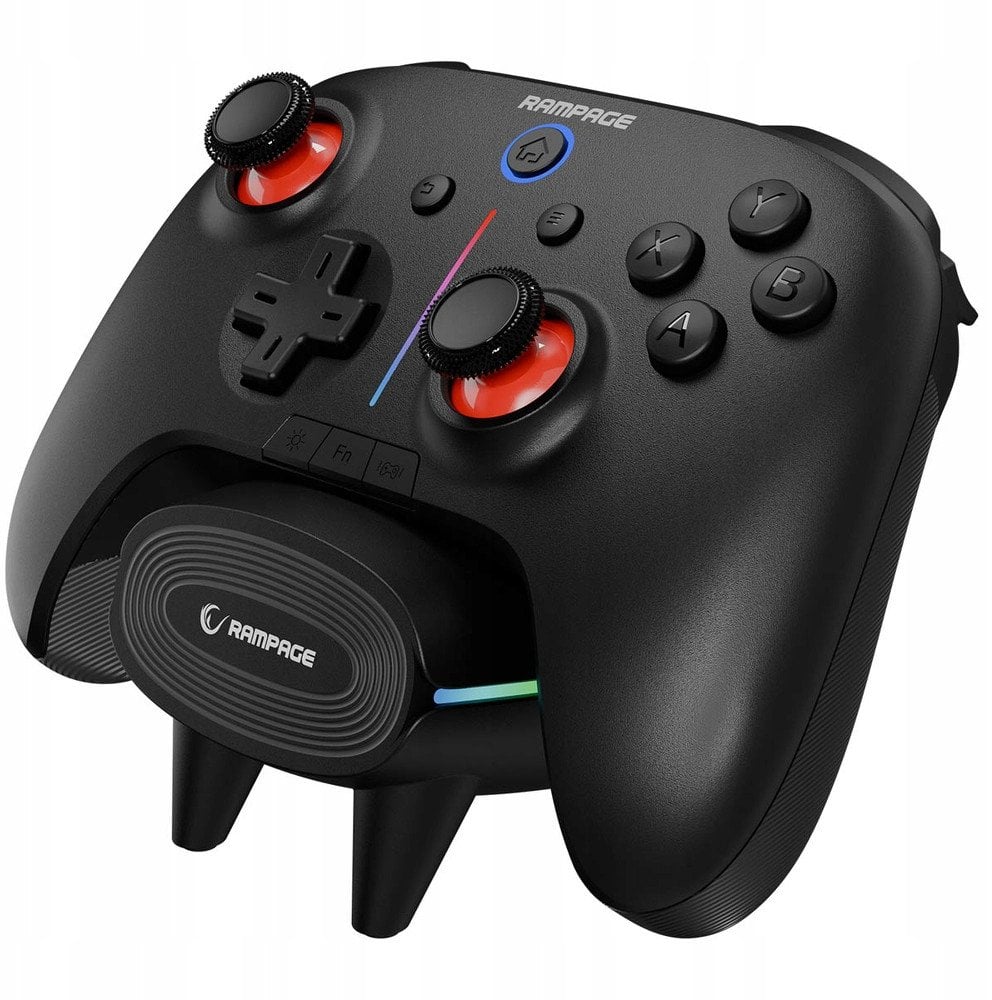 Gamepad Rampage HYDRA PRO, pa tela BT 2.4 GHz, stacion karikimi, RGB, i zi