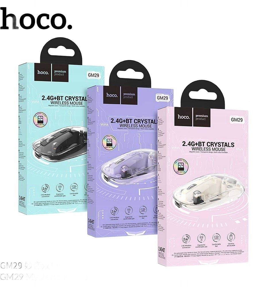 Mi kompjuteri HOCO GM29, wireless Bluetooth 2.4G, 1600 DPI, transparents